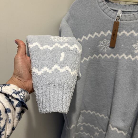 Skims Cozy Crewneck Pullover Sweater Size M NWT In Blue Heart - Picture 2 of 5